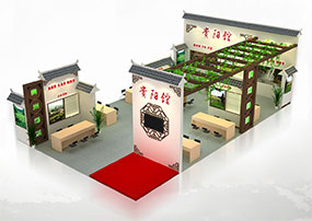 中國(guó)茶博會(huì)貴州館72平中式展臺(tái)設(shè)計(jì)效果圖