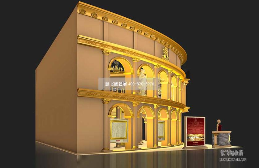 博德精工玉石展位設(shè)計裝修,上海建材展臺設(shè)計搭建