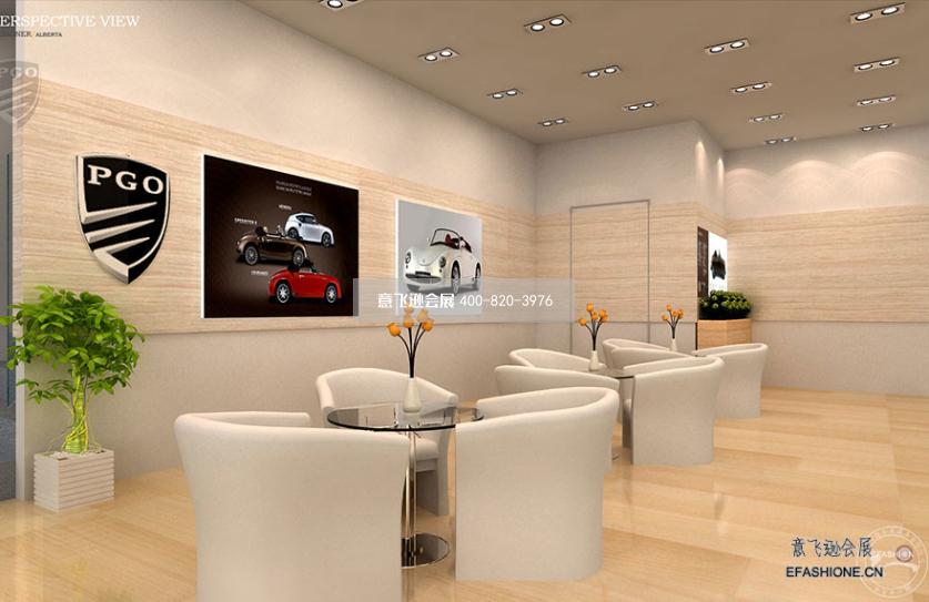 上海車展展臺設(shè)計搭建,PGO汽車展位設(shè)計裝修