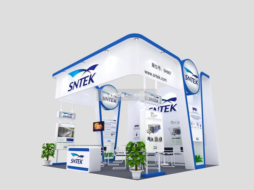 韓國SNTEK光伏能源設(shè)備小面積展臺(tái)設(shè)計(jì)效果圖