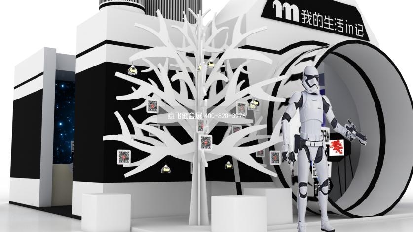 IN品牌攝影展36平小面積創(chuàng)意展臺設(shè)計效果圖