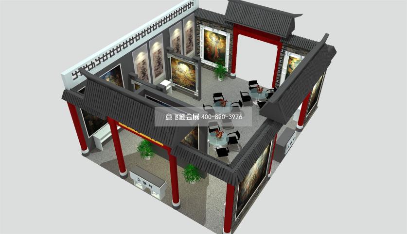 佛事展中國風(fēng)展臺設(shè)計(jì)效果圖