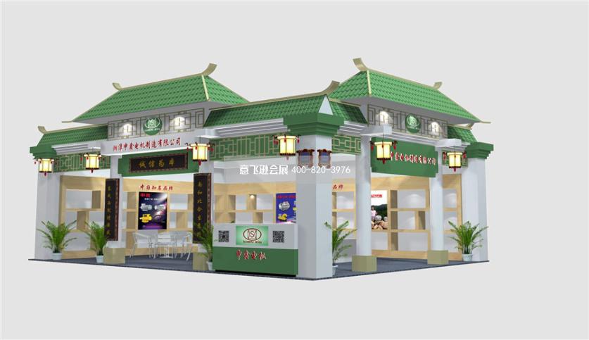 永康門博會展臺設計,申鑫電機中國風展臺設計方案